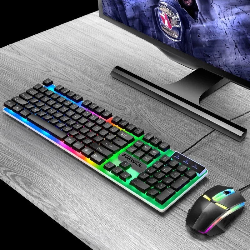 RGB Gaming Keyboard and Mouse Set USB LED for PC Laptop Console Computer