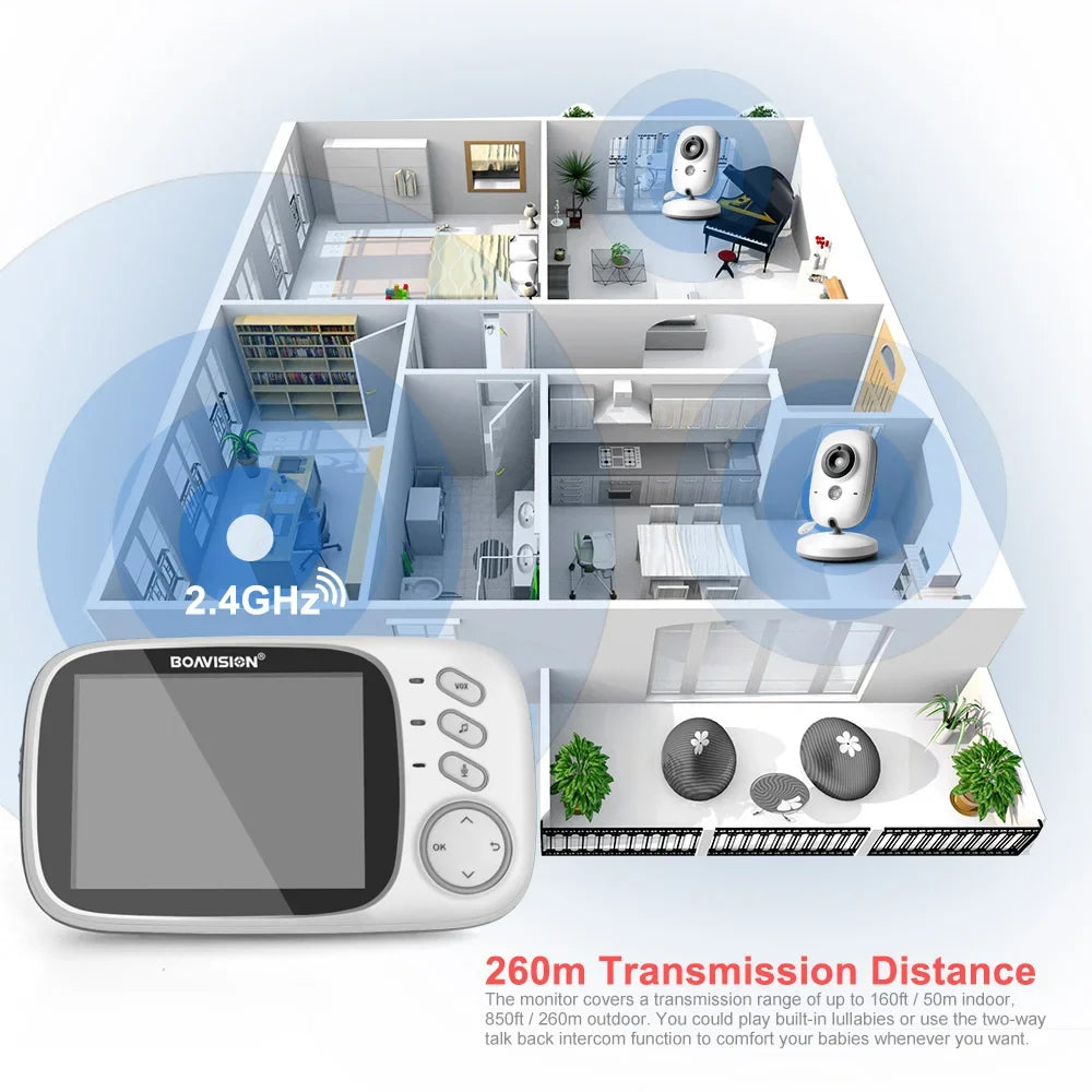 Wireless Video Baby Monitor with LCD Screen, Two-Way Audio, Night Vision & Temperature Monitoring