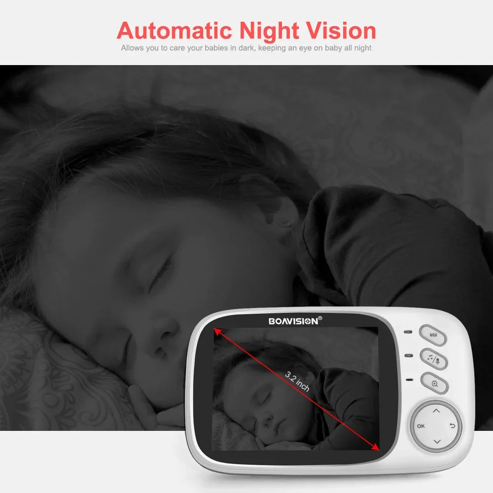 Wireless Video Baby Monitor with LCD Screen, Two-Way Audio, Night Vision & Temperature Monitoring