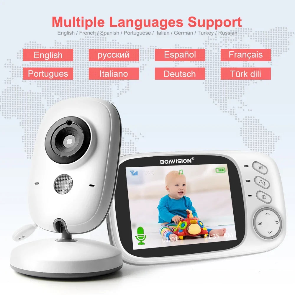 Wireless Video Baby Monitor with LCD Screen, Two-Way Audio, Night Vision & Temperature Monitoring