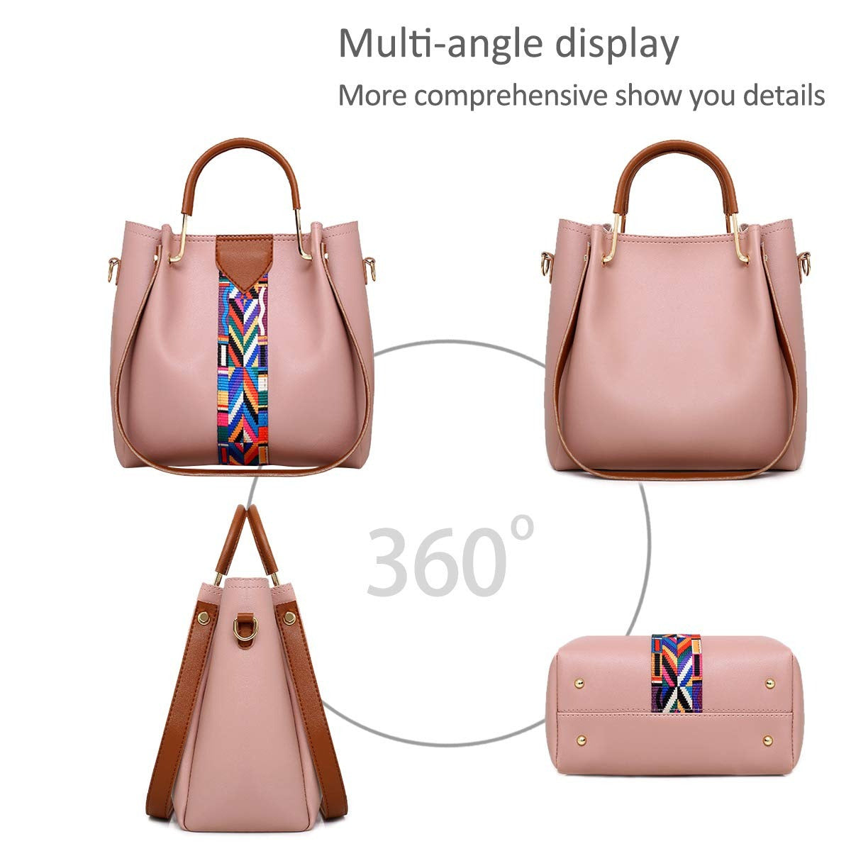 Women’s Handbag Set 4pcs Shoulder Crossbody Tote Purse Wallet Handbags Fashion