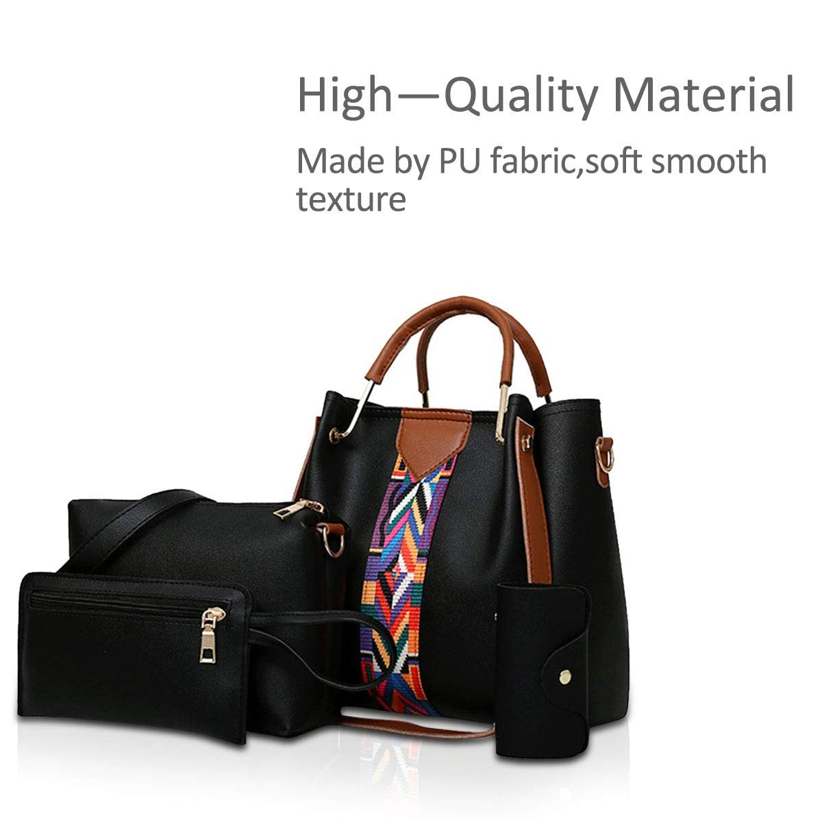 Women’s Handbag Set 4pcs Shoulder Crossbody Tote Purse Wallet Handbags Fashion