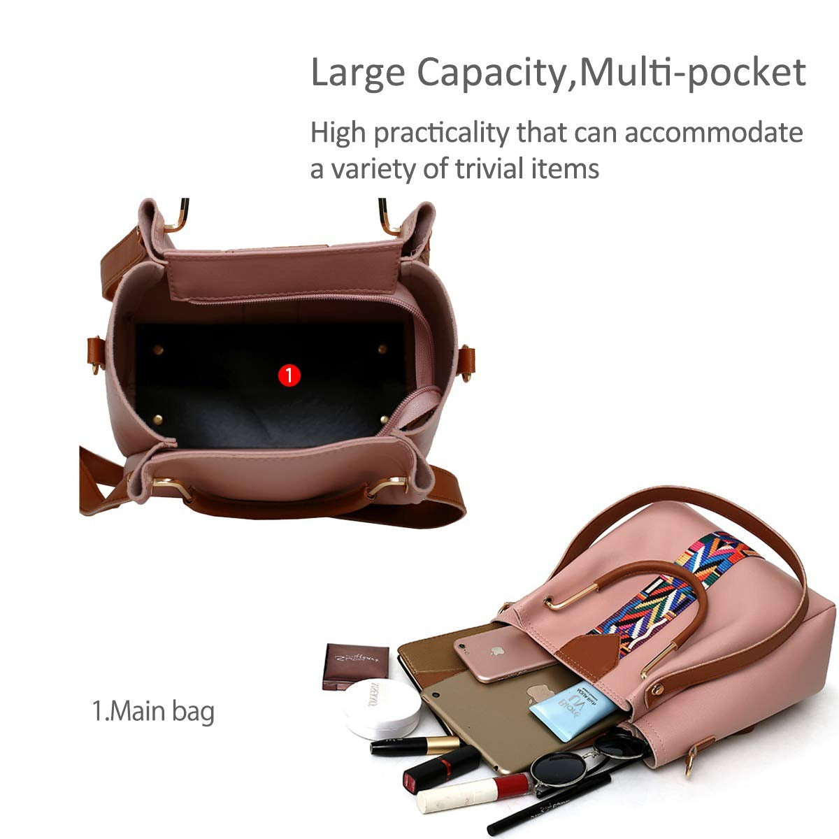 Women’s Handbag Set 4pcs Shoulder Crossbody Tote Purse Wallet Handbags Fashion