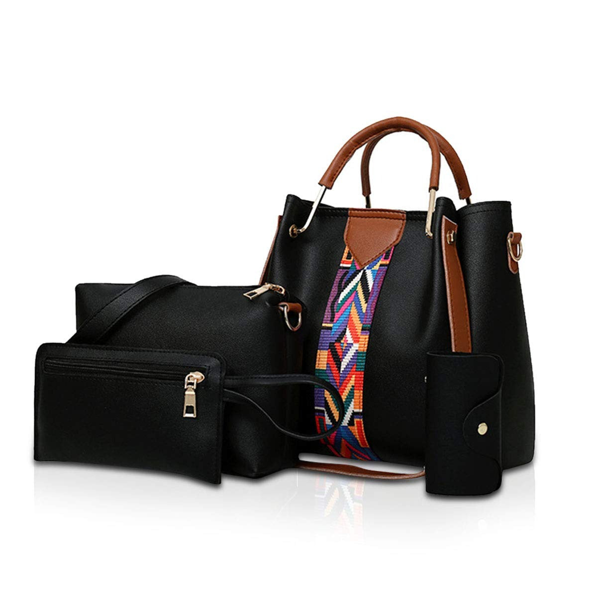 Women’s Handbag Set 4pcs Shoulder Crossbody Tote Purse Wallet Handbags Fashion