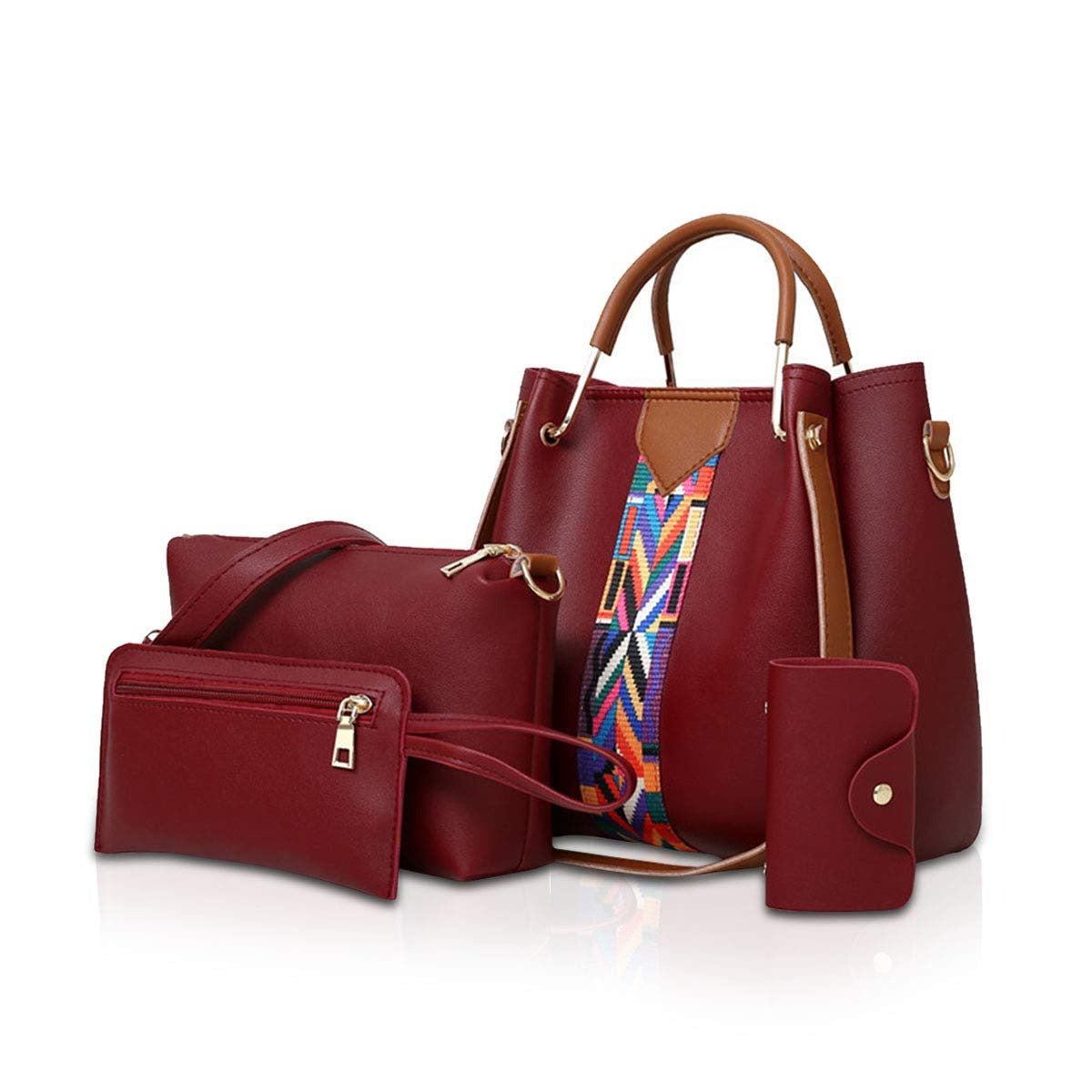 Women’s Handbag Set 4pcs Shoulder Crossbody Tote Purse Wallet Handbags Fashion