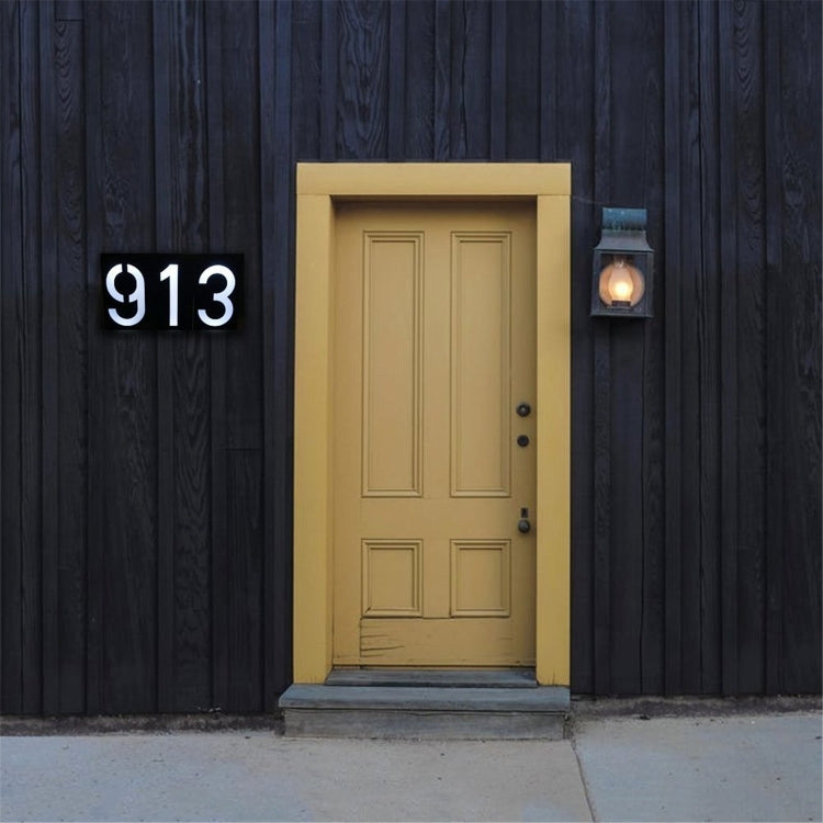 Solar LED House Number Light - 6 LED Outdoor Doorplate Lamp with Auto Dusk Sensor