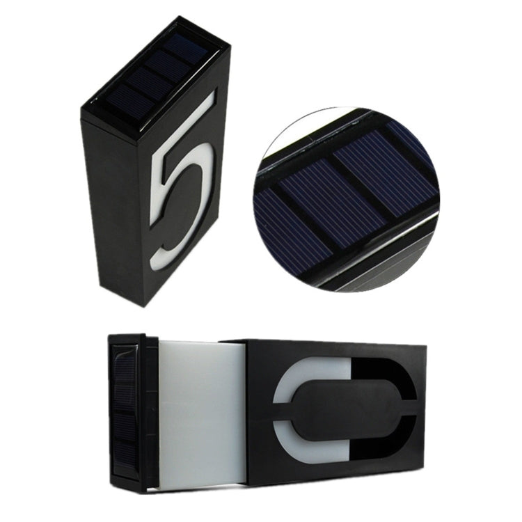 Solar LED House Number Light - 6 LED Outdoor Doorplate Lamp with Auto Dusk Sensor