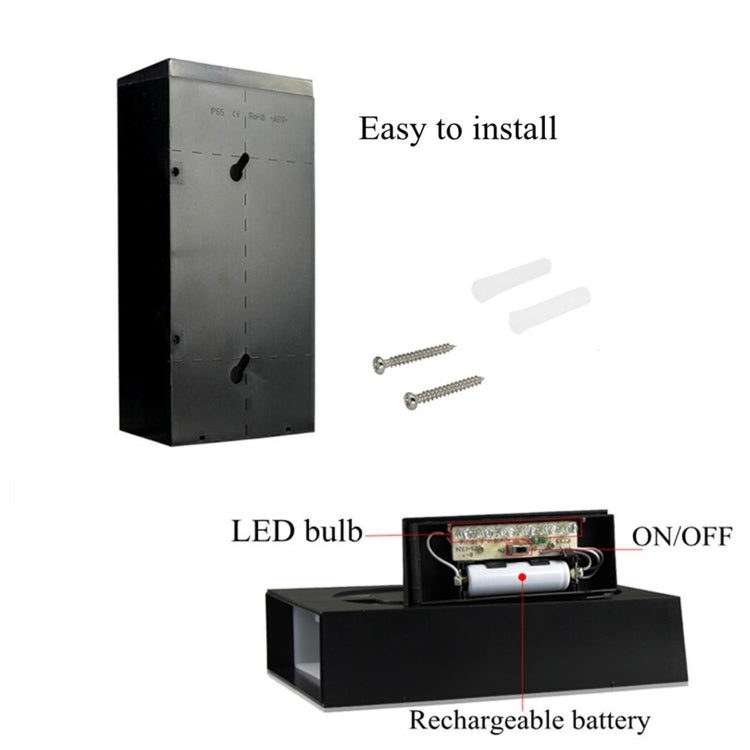 Solar LED House Number Light - 6 LED Outdoor Doorplate Lamp with Auto Dusk Sensor
