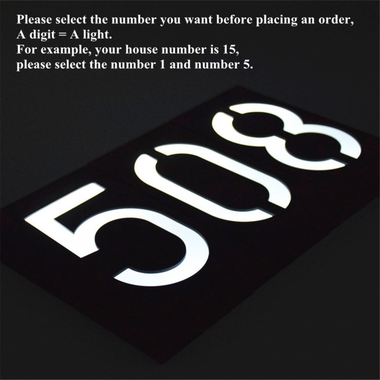 Solar LED House Number Light - 6 LED Outdoor Doorplate Lamp with Auto Dusk Sensor