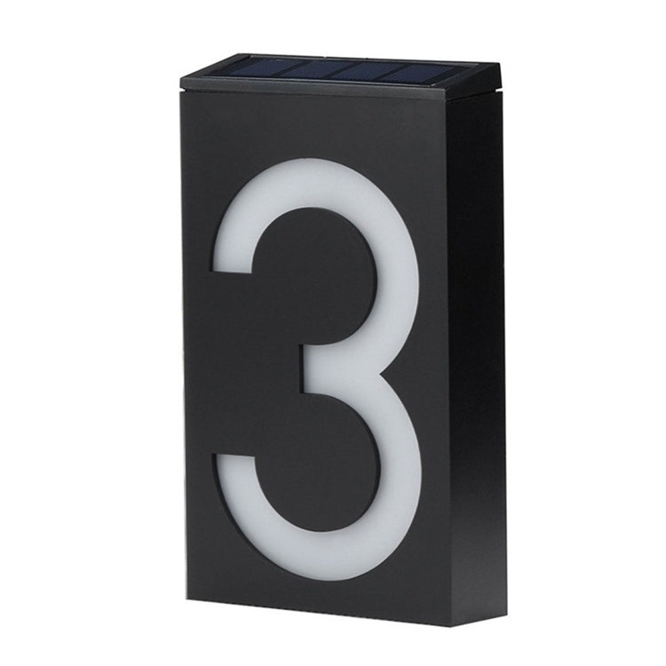 Solar LED House Number Light - 6 LED Outdoor Doorplate Lamp with Auto Dusk Sensor