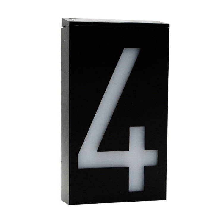Solar LED House Number Light - 6 LED Outdoor Doorplate Lamp with Auto Dusk Sensor