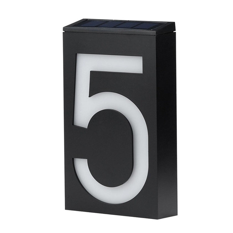 Solar LED House Number Light - 6 LED Outdoor Doorplate Lamp with Auto Dusk Sensor