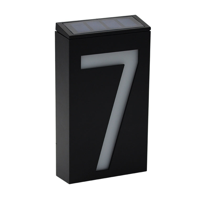 Solar LED House Number Light - 6 LED Outdoor Doorplate Lamp with Auto Dusk Sensor