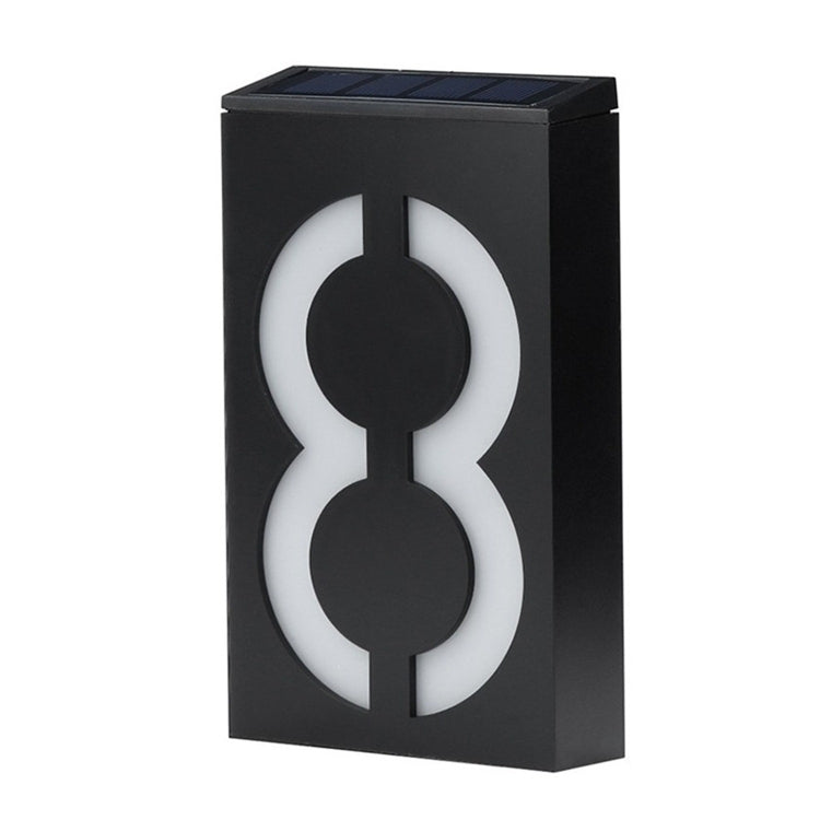 Solar LED House Number Light - 6 LED Outdoor Doorplate Lamp with Auto Dusk Sensor
