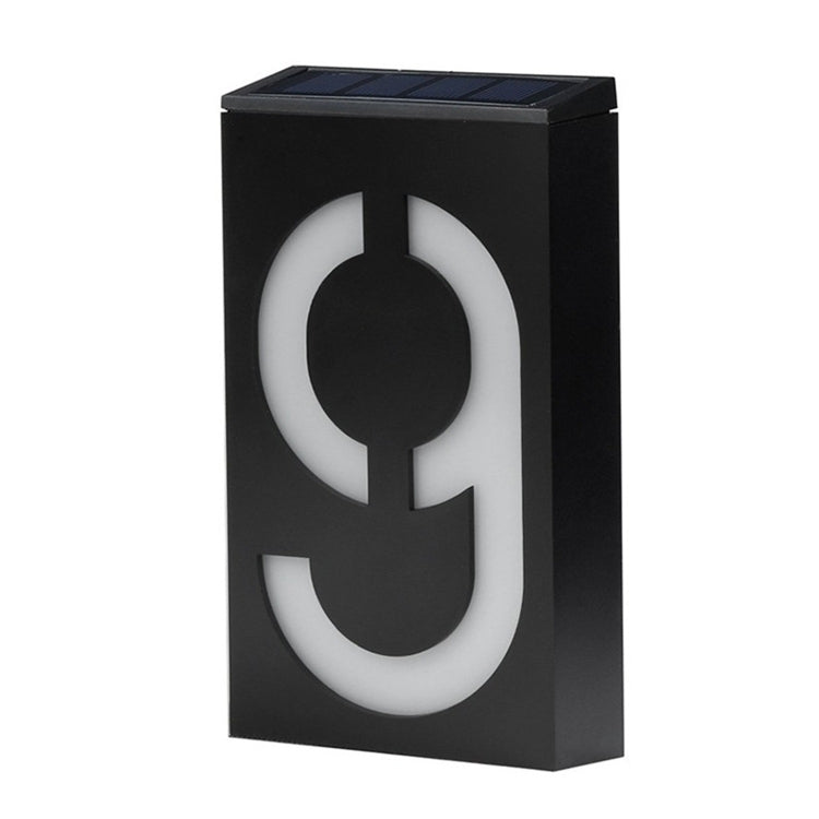 Solar LED House Number Light - 6 LED Outdoor Doorplate Lamp with Auto Dusk Sensor