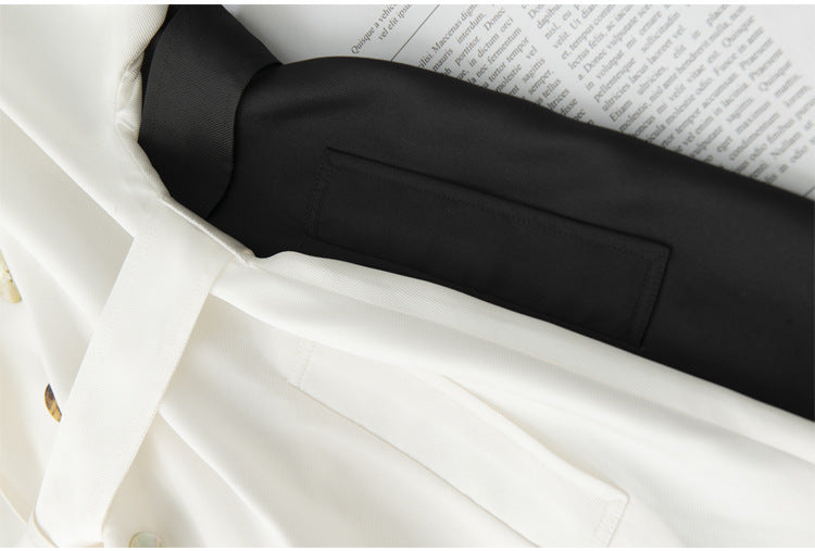 Women's Mid-Length Trench Coat | Silk Waist Belt | Elegant Winter Coat