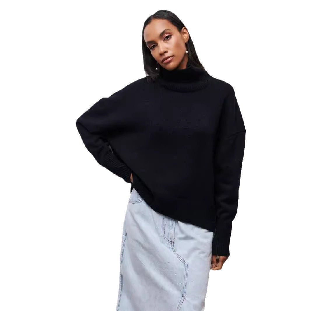 Women's Turtleneck Sweater – Soft Knit Long Sleeve Pullover