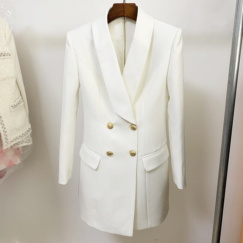 European And American New Suit Double Breasted Dress