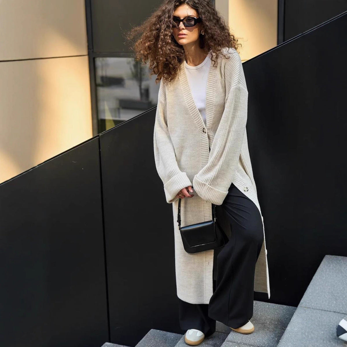 Autumn And Winter Women's Long Cardigan Sweater