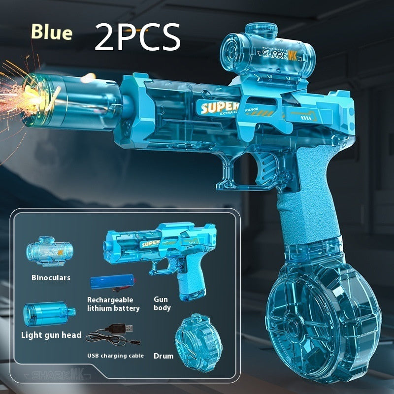 LED Lights Electric Water Guns Children Simulated Shooting Recoil Powerful Automatic Water Spray Gun Kids Summer Outdoor Toys