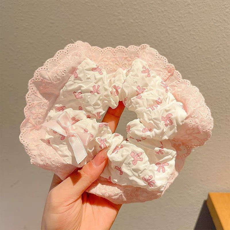 Summer Super Fairy Sweet Lace Large Intestine Hair Ring