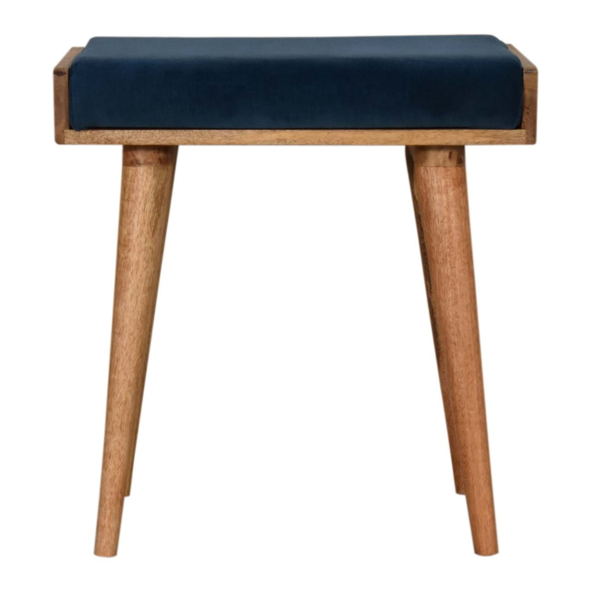 Artisan Teal Velvet Tray Style Footstool