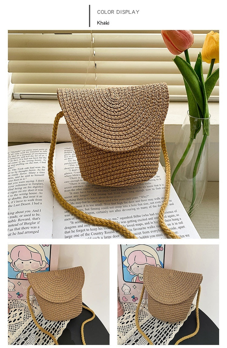 French Style Straw Bag Shoulder Crossbody