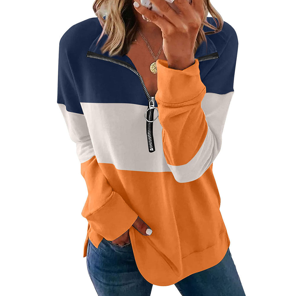 Color Matching Long-sleeved Sweater Women's Loose All-match Leopard Print