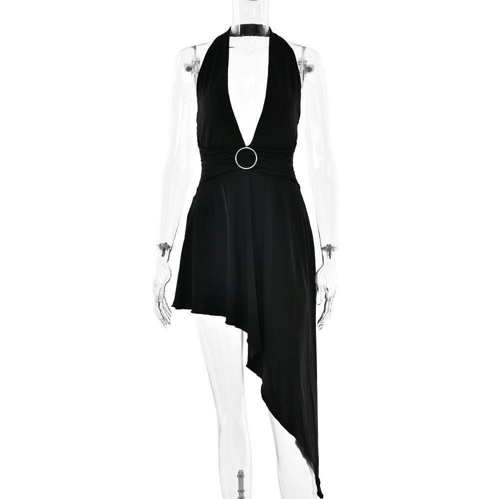 Elegant Stitching Halter Backless Fishtail Dress For Women