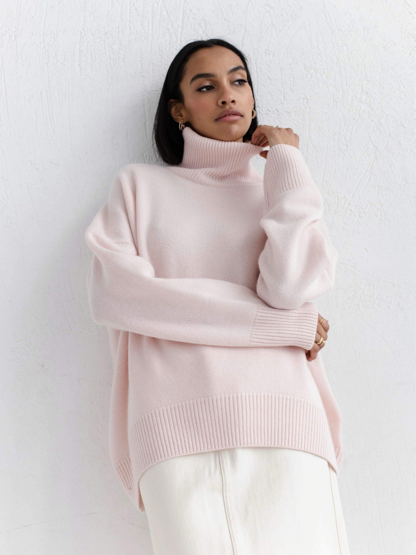 Women's Turtleneck Sweater – Soft Knit Long Sleeve Pullover
