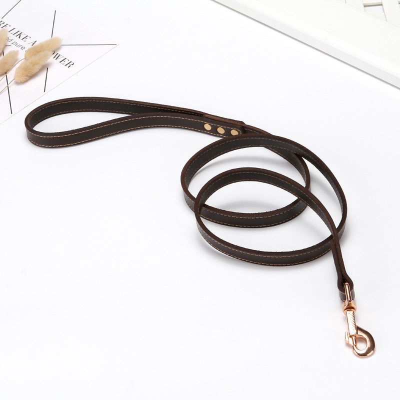 First Layer Cowhide Pet Hand Holding Rope Dog Chain