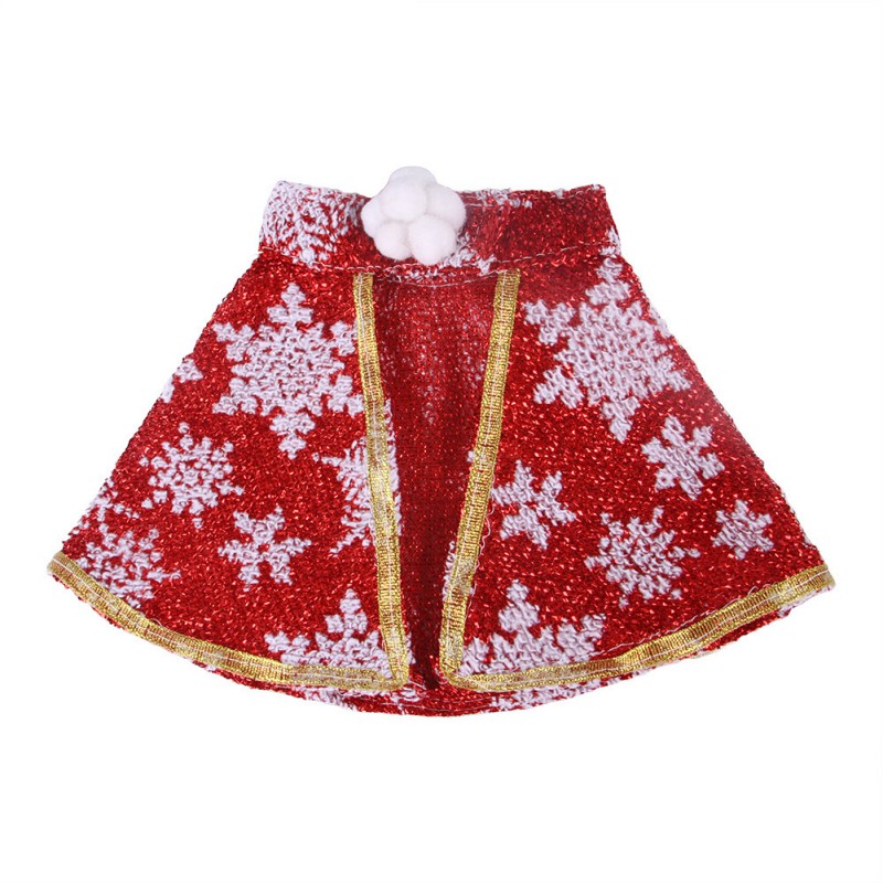 Cat Small White Floral Striped Top  Dog Snowflake Festive Cloak