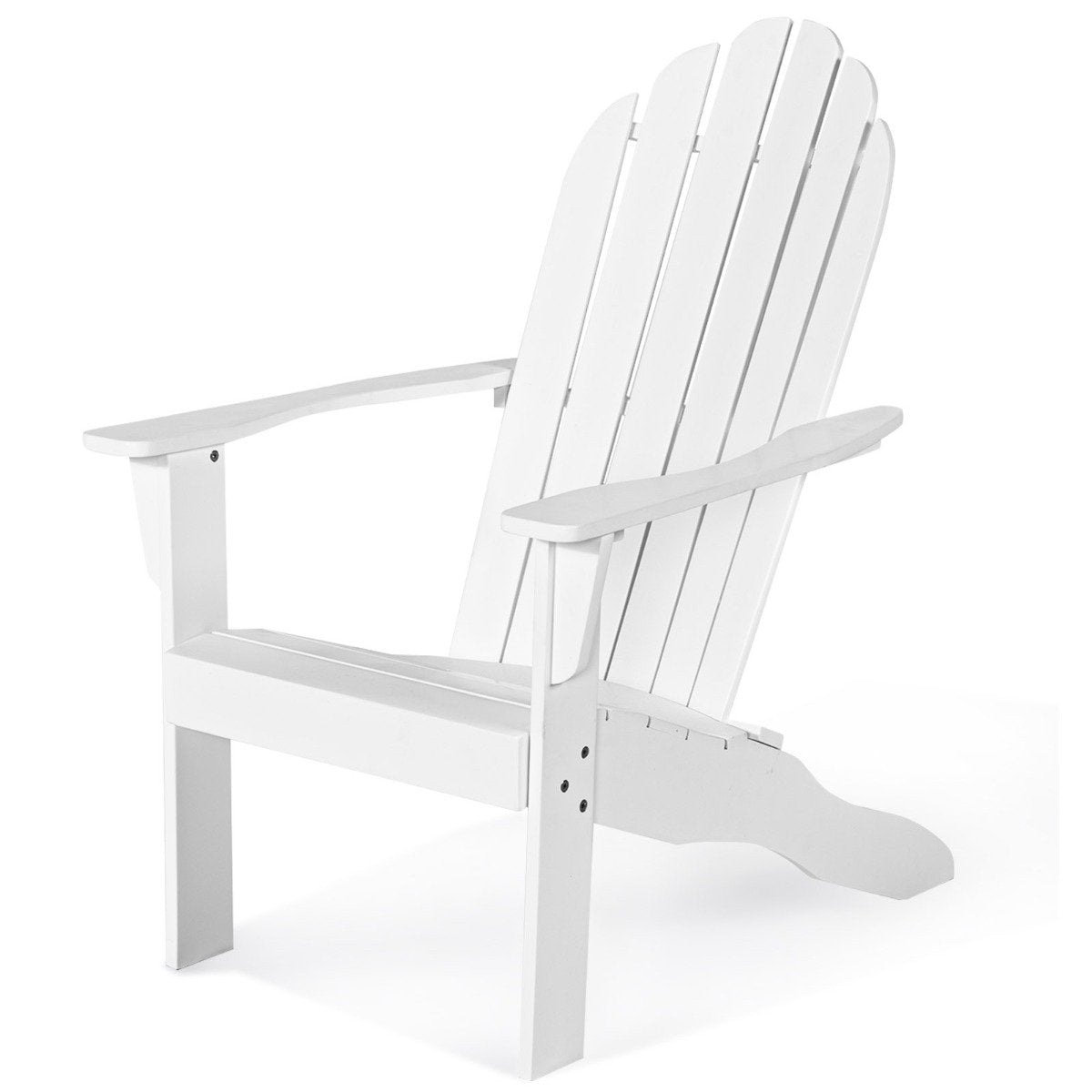 Acacia Wood Adirondack Lounger Chair with Slatted Seating, Ergonomic Design-Grey