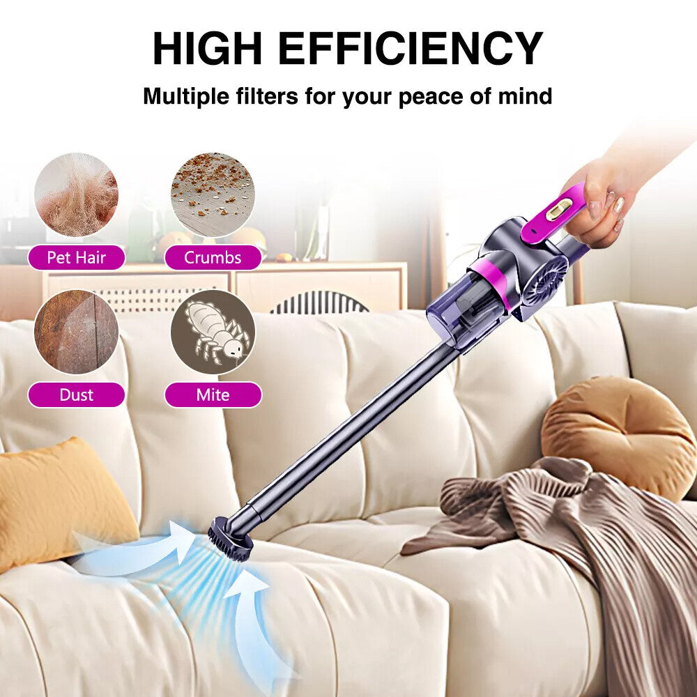 4-in-1 Cordless Stick Vacuum Cleaner Handheld Vacuum Carpet Floors Pet Hair