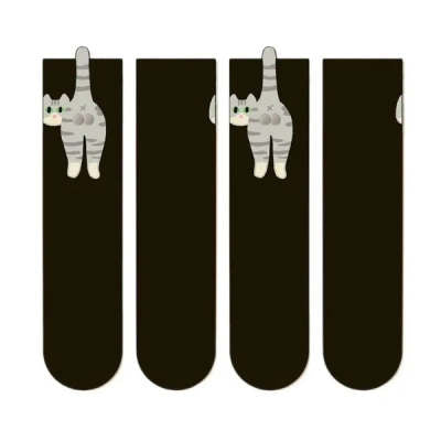 Cute Cat Socks With Balls Summer Breathable Soft Cotton Socks Funny Cotton Sock Middle Tube Girl Women Novelty Sport Socks