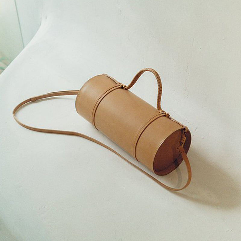 Women's Handwoven Bamboo Tube Bag | Sustainable Shoulder