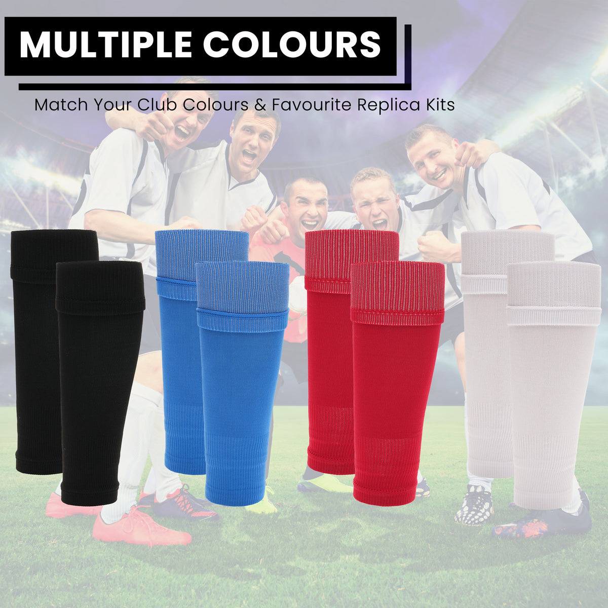 Sock Stack Adults Blue Football Leg Sleeve Socks Compression Support Breathable Fits Over