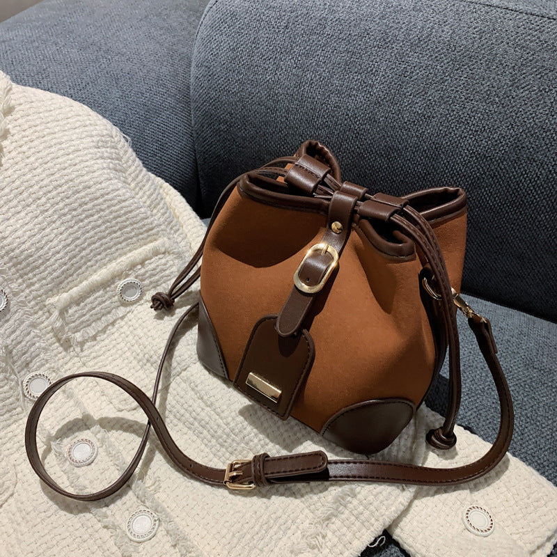 New Trendy Bucket PU Leather Handbag For Women Luxury Messenger Shoulder Bag Hot Sale