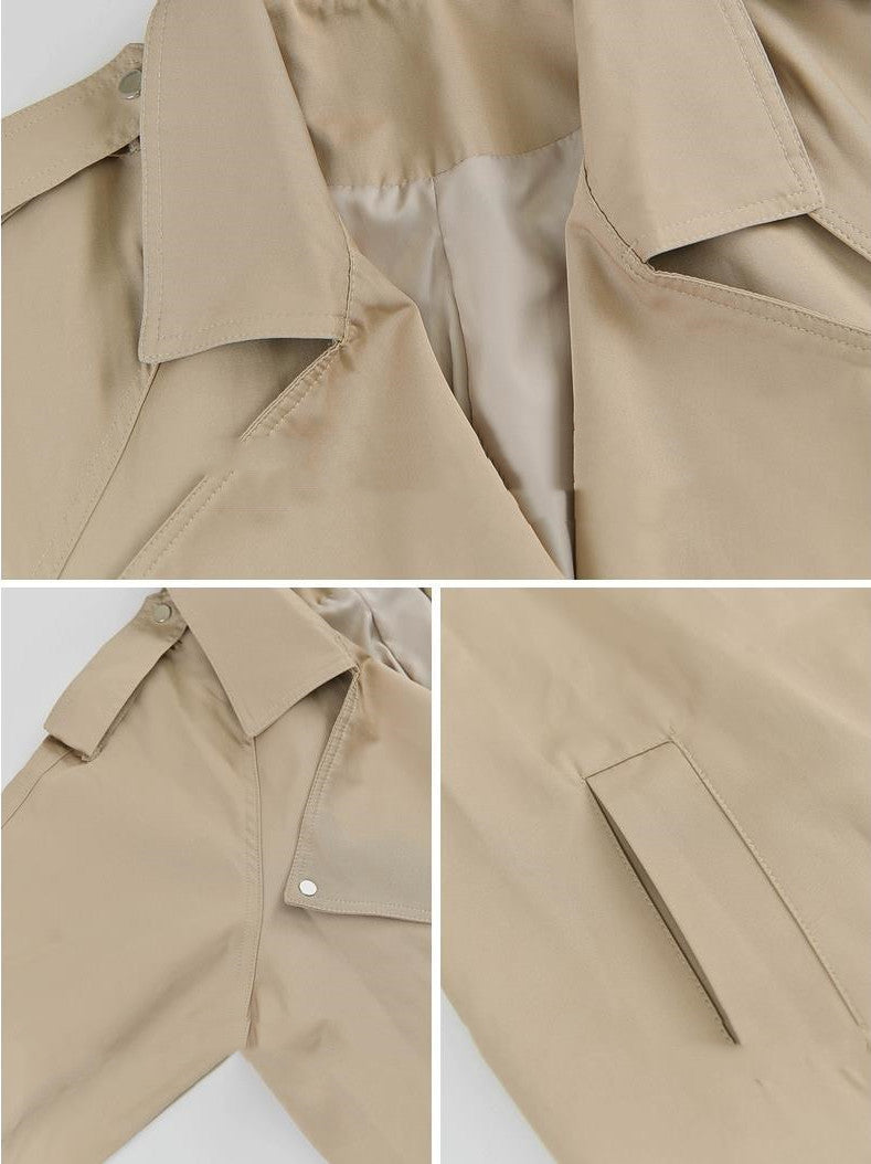 Khaki Mid-length Trench Coat Female British Style All-match Temperament
