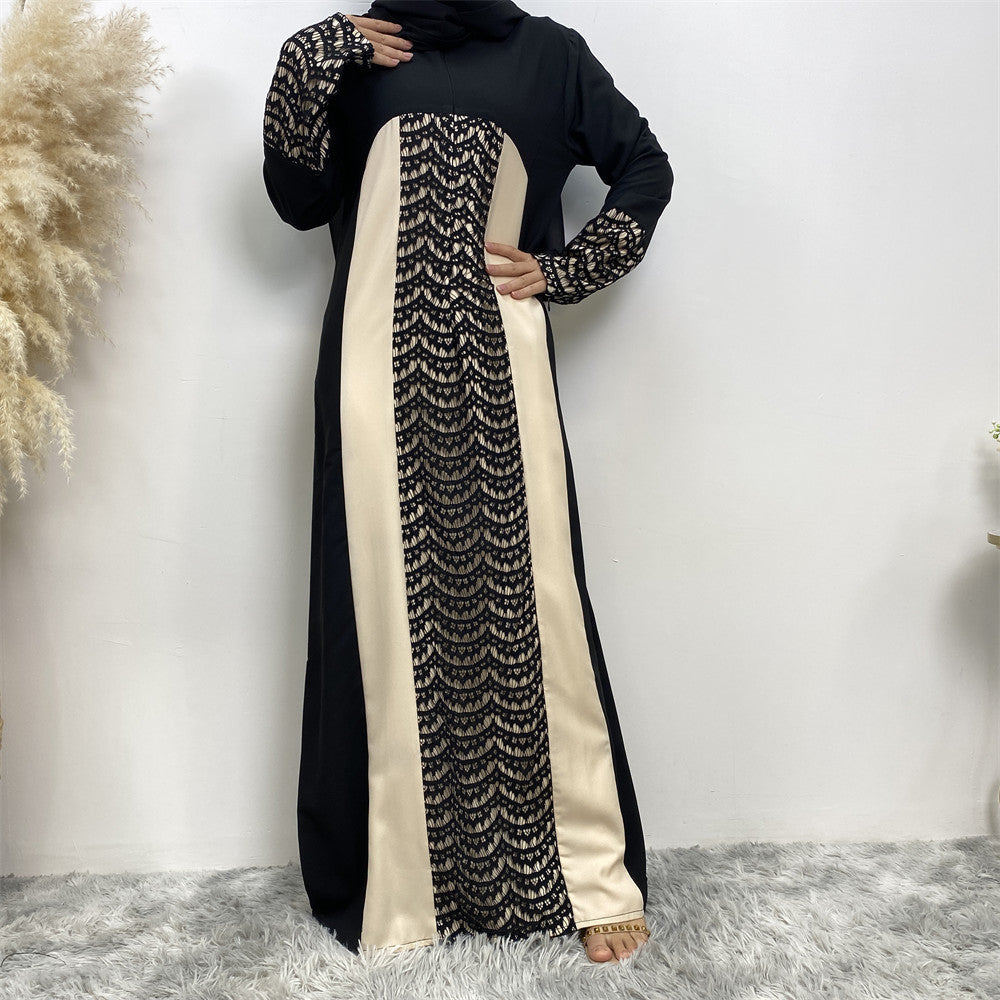 Lace Patchwork Long Sleeved Dress For Women