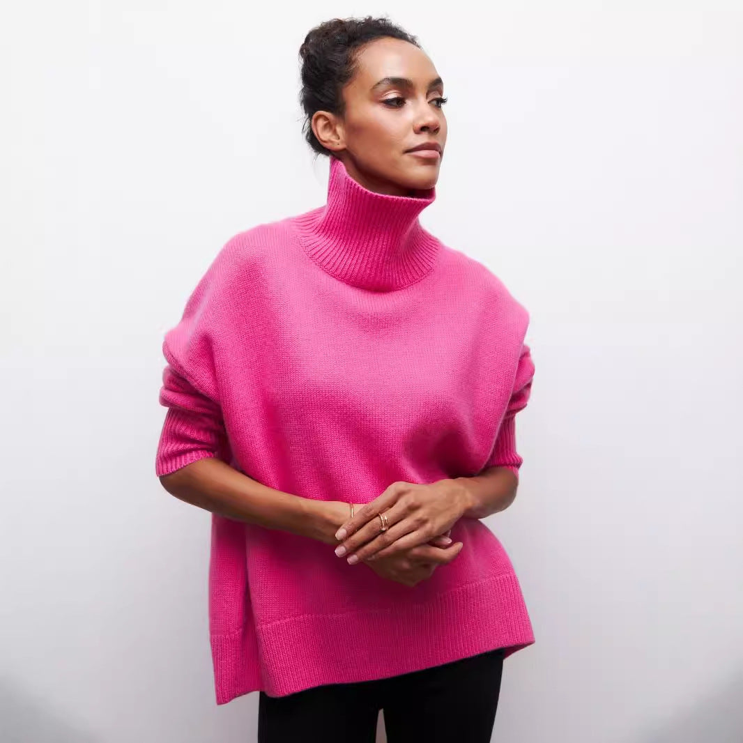 Women's Turtleneck Sweater – Soft Knit Long Sleeve Pullover