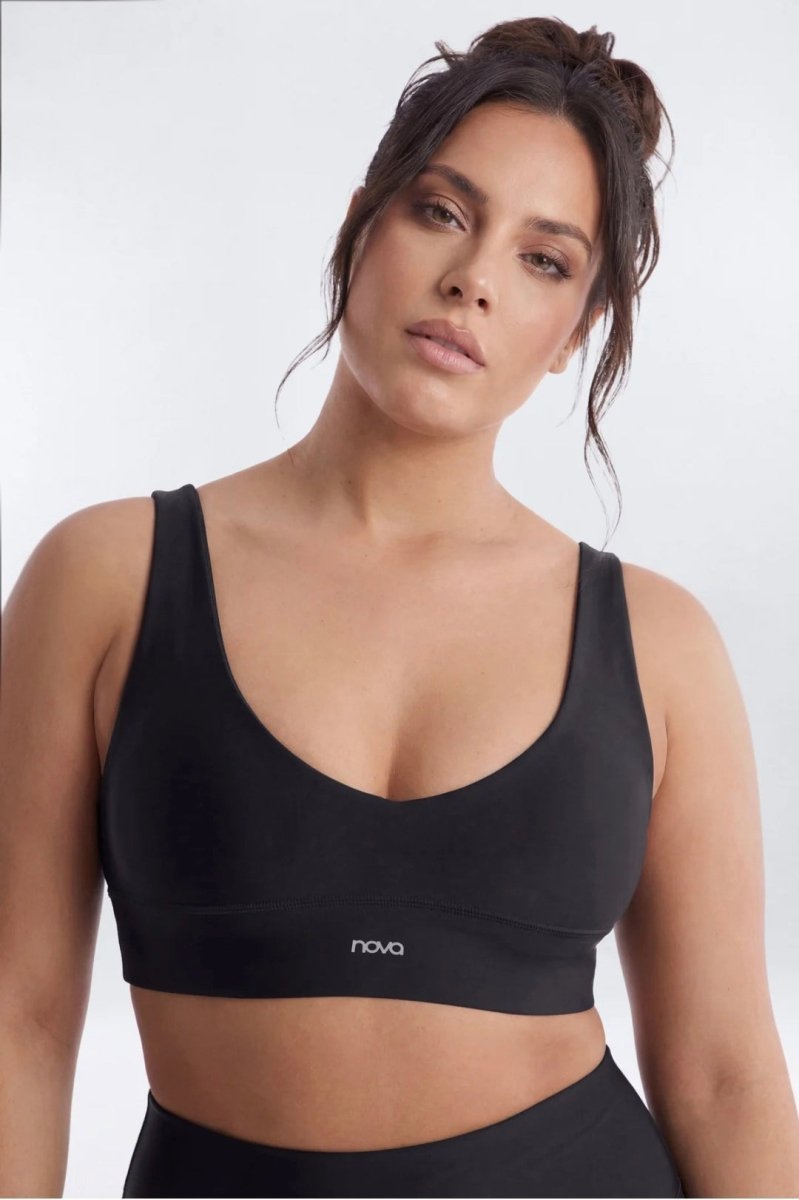 AirSculpt™ V Neck Sports Bra - Black