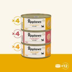 Applaws Natural Wet Cat Food Chicken Selection in Broth 12 x 156g - Case of 4