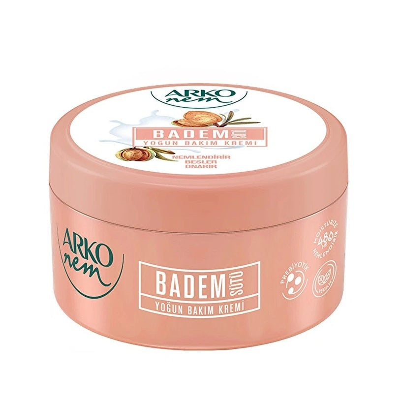 Arko Nem Almond Milk (Badem Sütü) Prebiotic Intensive Care Hand & Body Cream 250ml Jar
