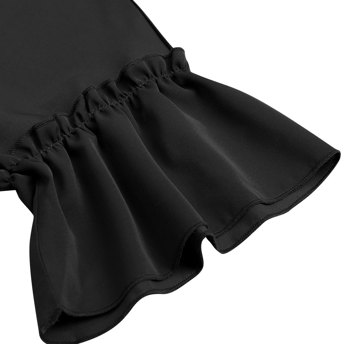 T-Shirt Women's Slash Neck Ruffle Sleeves Chiffon