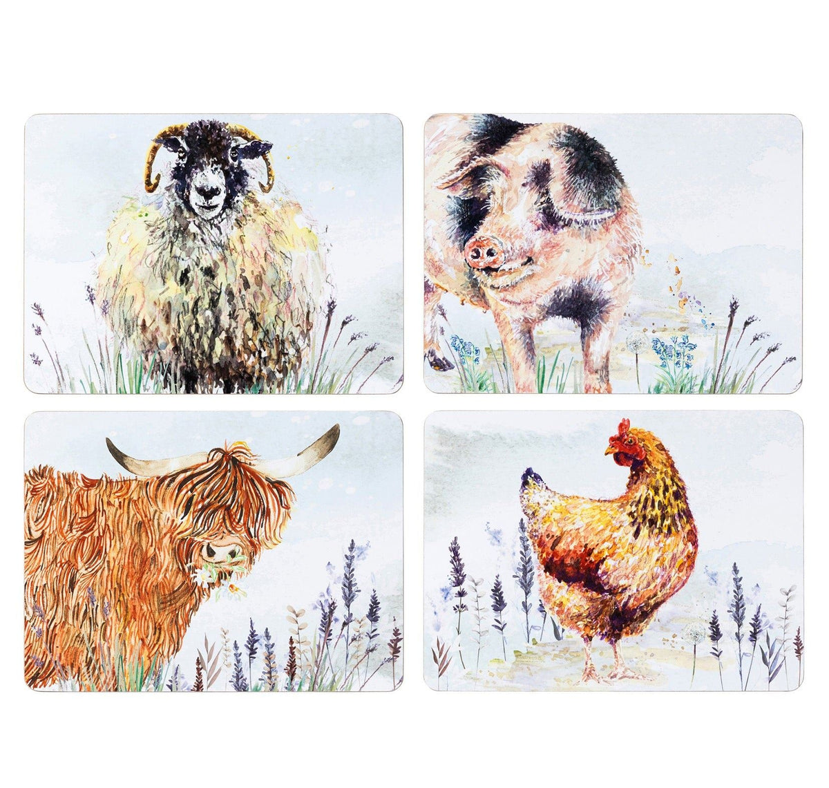 Foxwood Home Country Life Set of 4 Placemats ? Assorted Designs
