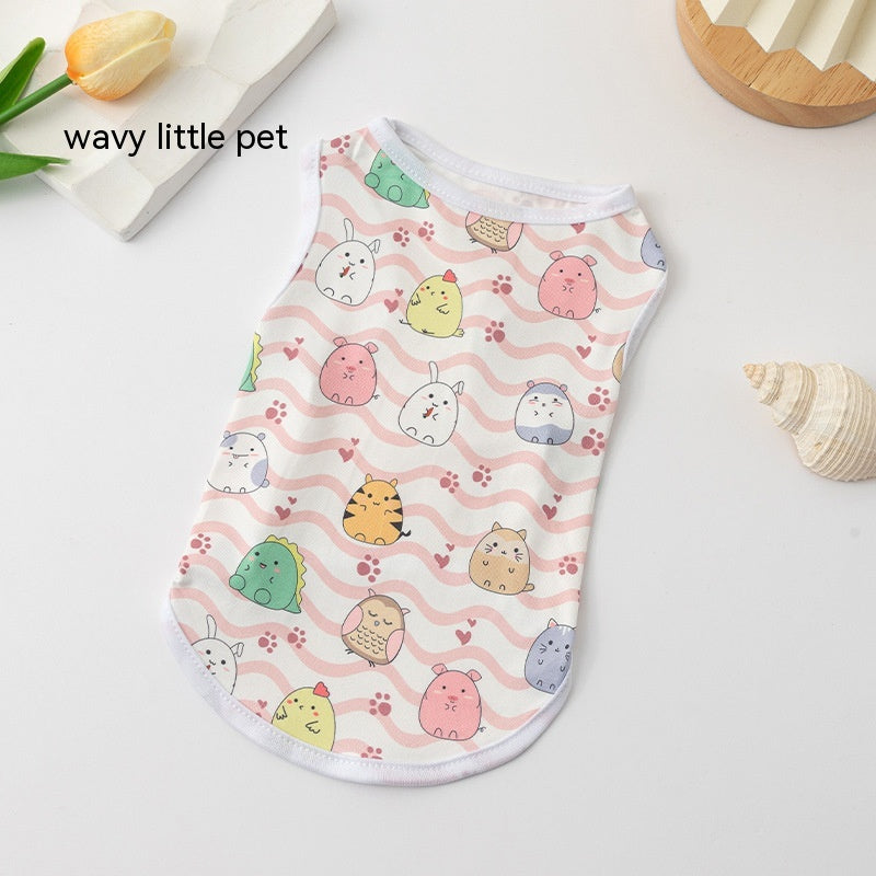 Printed Cartoon Cute Puppy's Vest Clothes