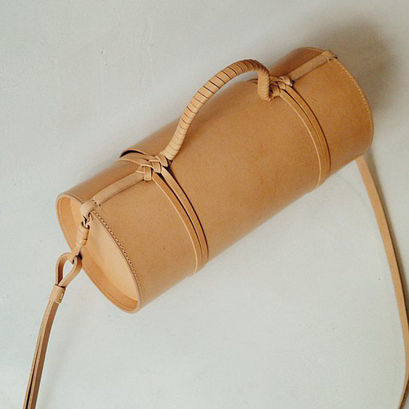 Women's Handwoven Bamboo Tube Bag | Sustainable Shoulder