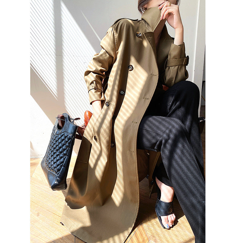 Women's New Spring And Autumn Windbreaker Mid-length Coat