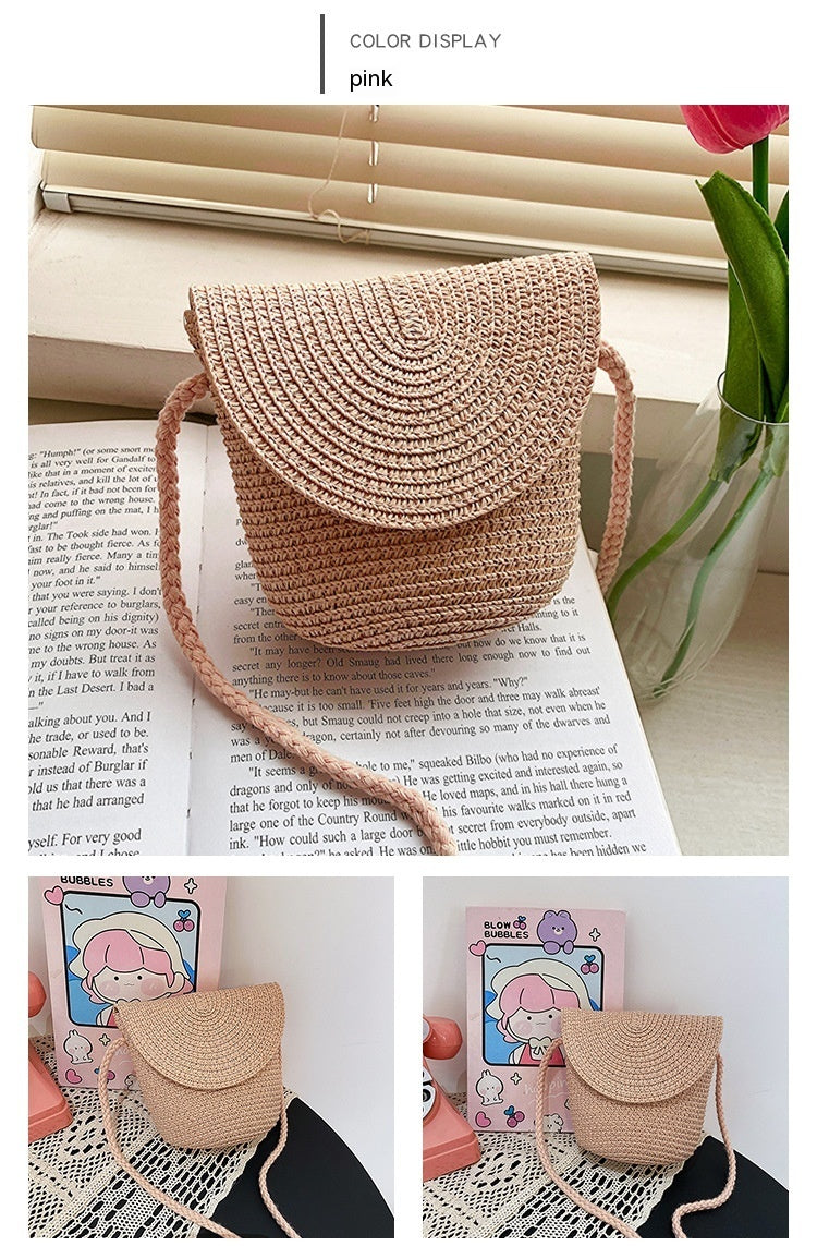 French Style Straw Bag Shoulder Crossbody